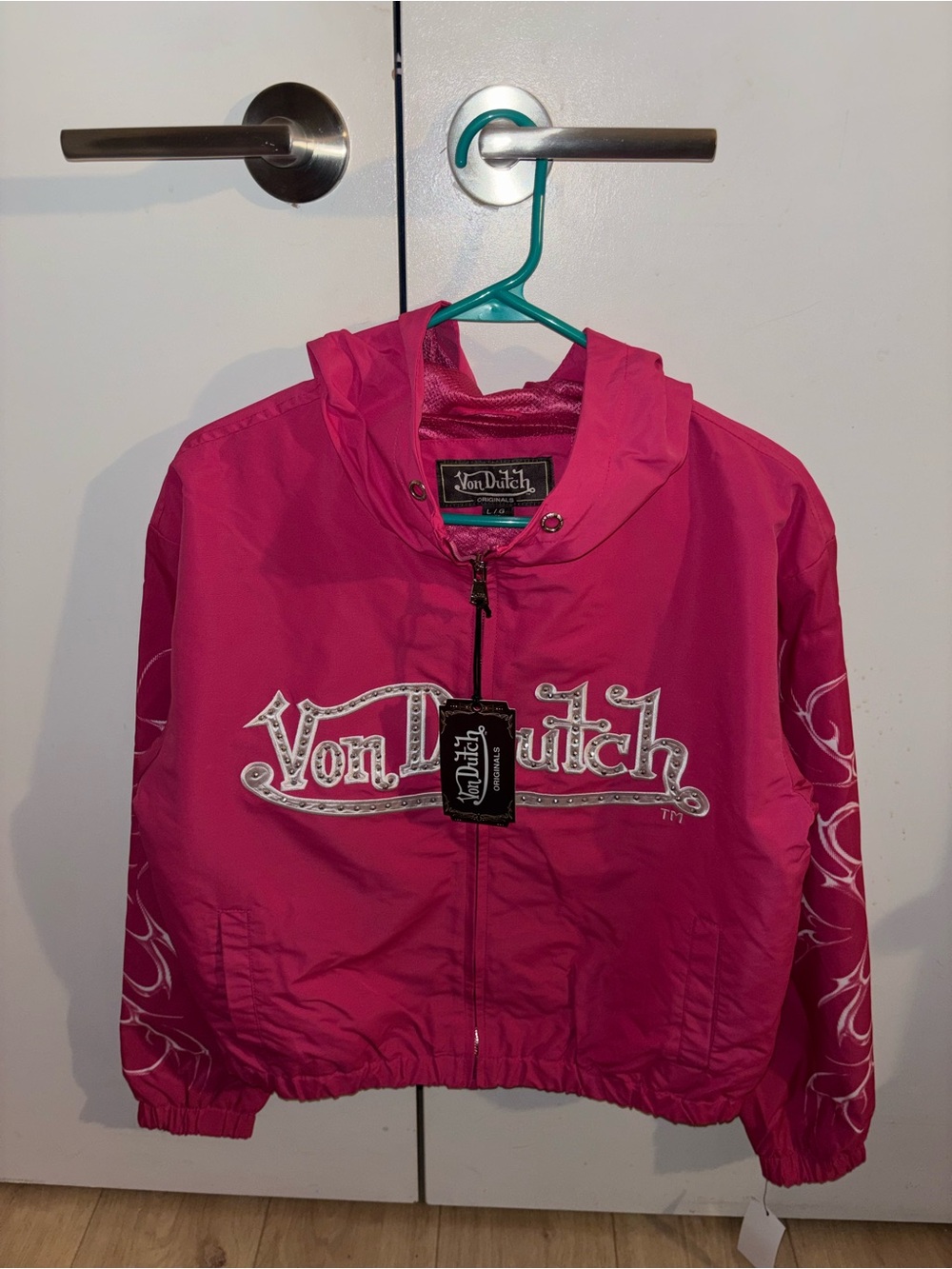 Von Dutch Hot Pink Windbreaker Jacket